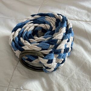 Blue and White Braided Belt Vintage